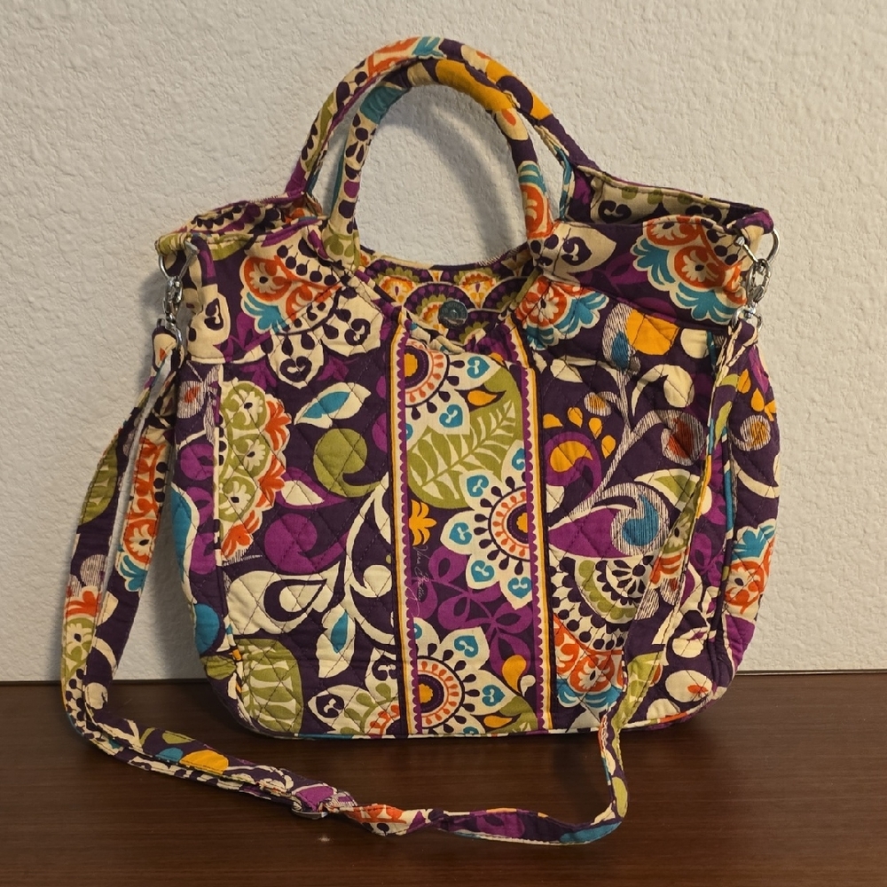 Vera Bradley Purple and Orange Floral Shoulder Bag